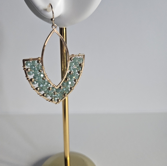 Gold Statement Beaded Earrings - Picture 7 of 7